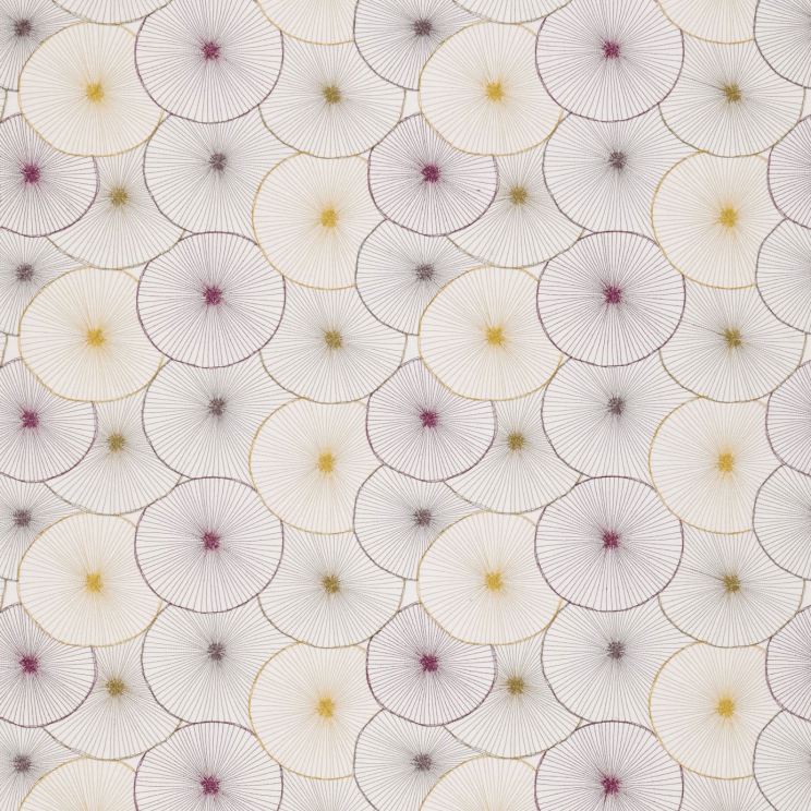 Harlequin Aster Chartreuse/Plum/Truffle/Gold Fabric