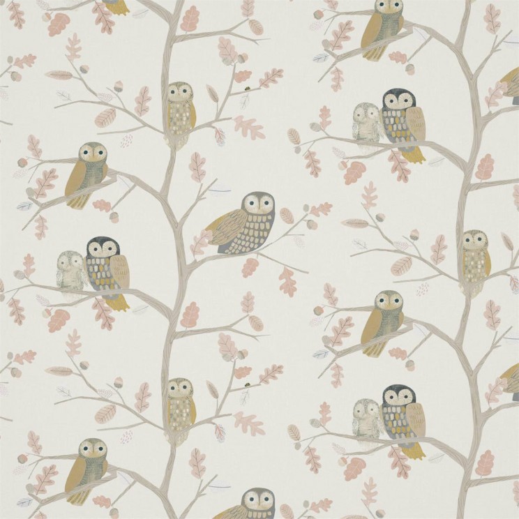Harlequin Little Owls Powder Fabric
