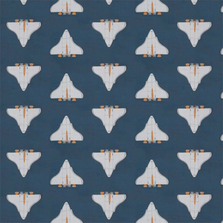 Harlequin Space Shuttle Apricot/Navy Fabric