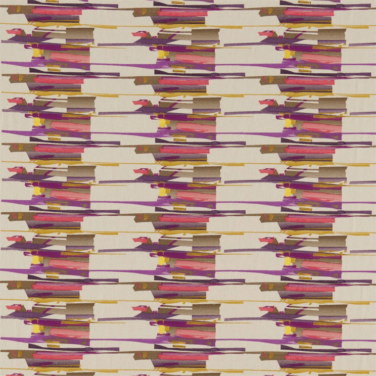 Harlequin Zeal Coral Gold Amethyst Fabric