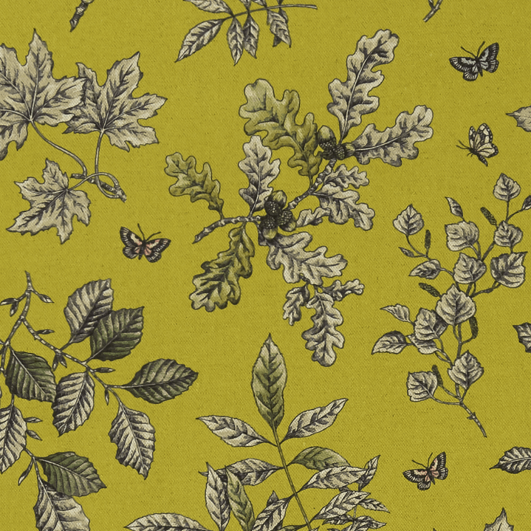 Clarke and Clarke Hortus Chartreuse Fabric