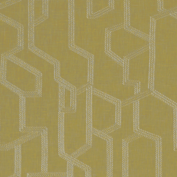 Curtains Clarke and Clarke Labyrinth Citron Fabric F1300/02