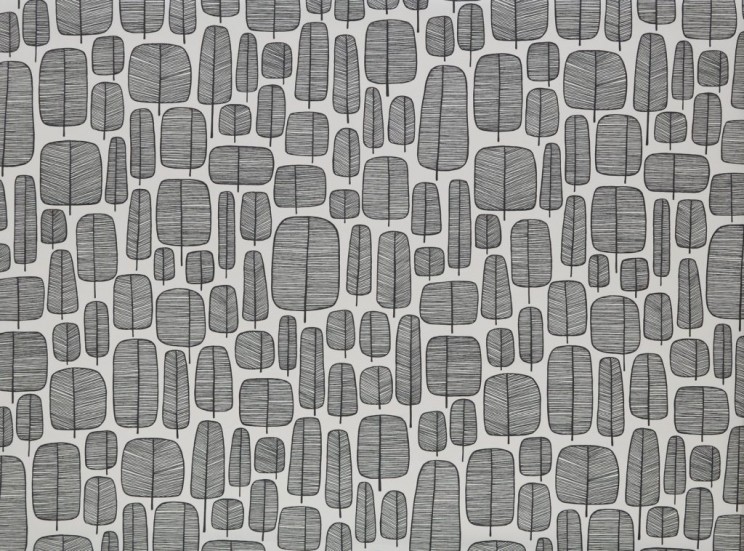 Curtains MissPrint Little Trees Monochrome Fabric