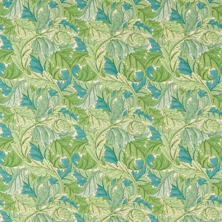 Morris and Co Acanthus Nettle/Sky Blue Fabric