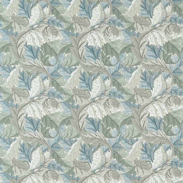 Morris and Co Acanthus Mineral Blue/Linen Fabric
