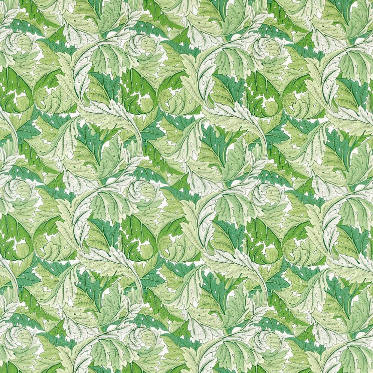 Morris and Co Acanthus Leaf Green Fabric