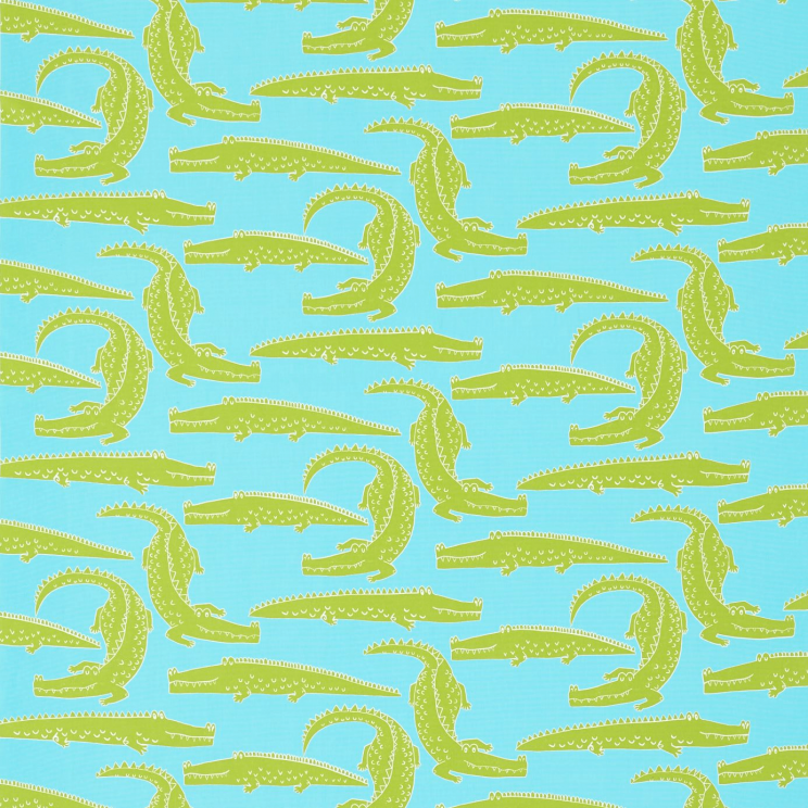 Scion In a While Crocodile! Citrus/Lagoon Fabric
