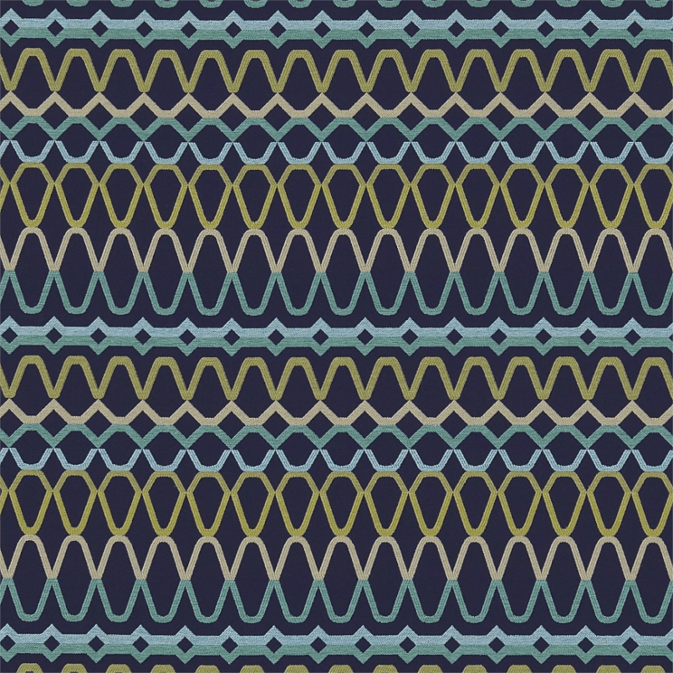 Scion Ada Midnight/Lime/Turquoise Fabric