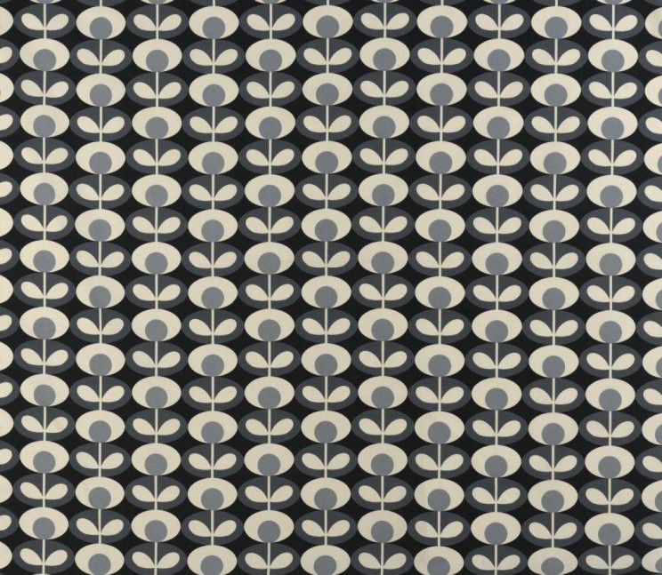 Roller Blinds Orla Kiely Ovalflower Cool Grey Fabric