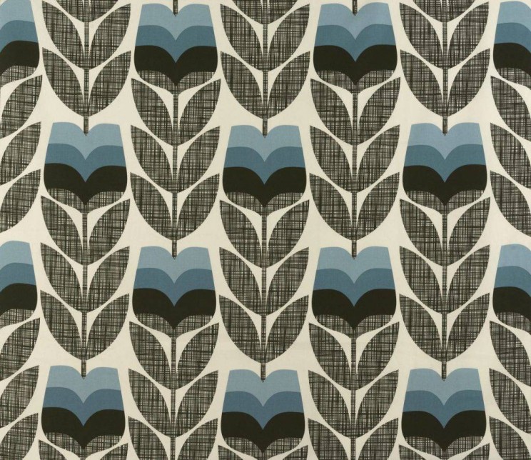 Curtains Orla Kiely Rosebud Powder Blue Fabric