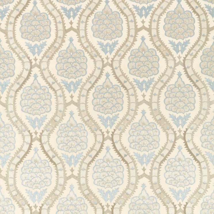 Zoffany Anar Trellis Stockholm Blue / Platinum Grey Fabric