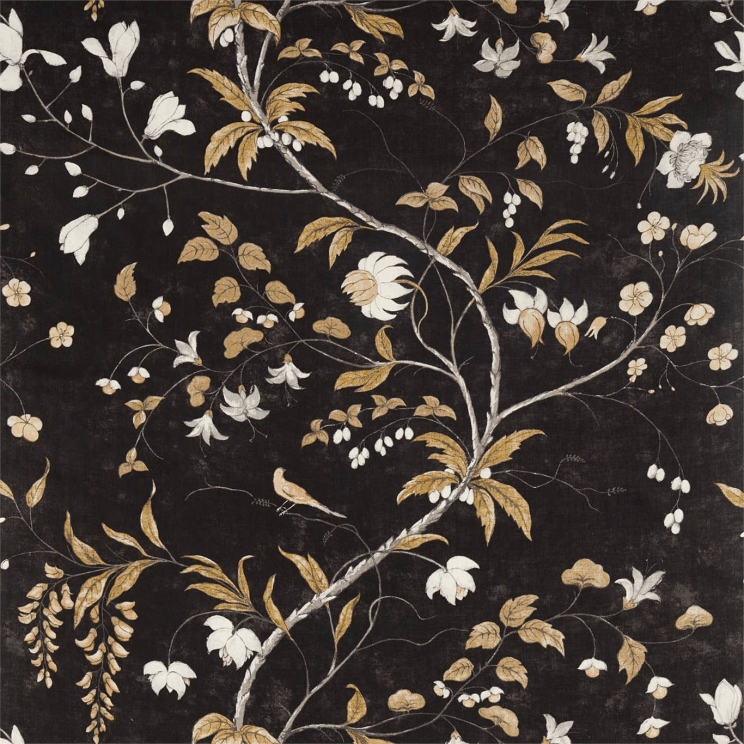Zoffany Chambalon Trail Antique Gold/Vine Black Fabric