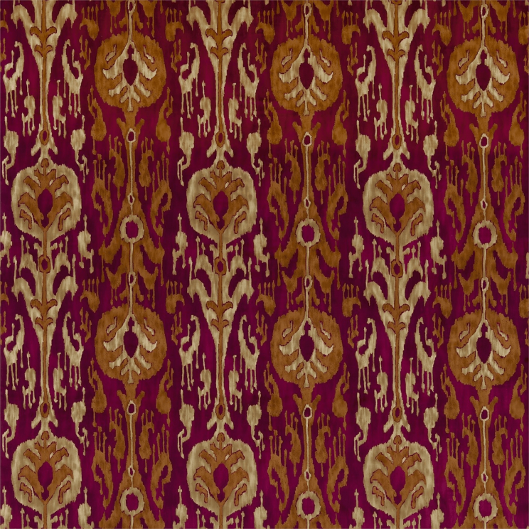 Zoffany Kashgar Velvet Red/Gold Fabric