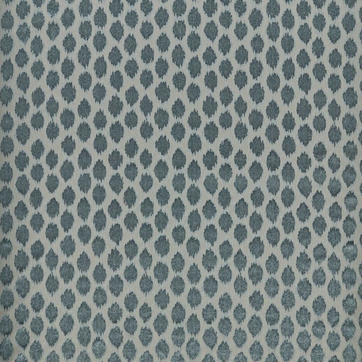 Zoffany Ikat Spot Blue Stone Fabric