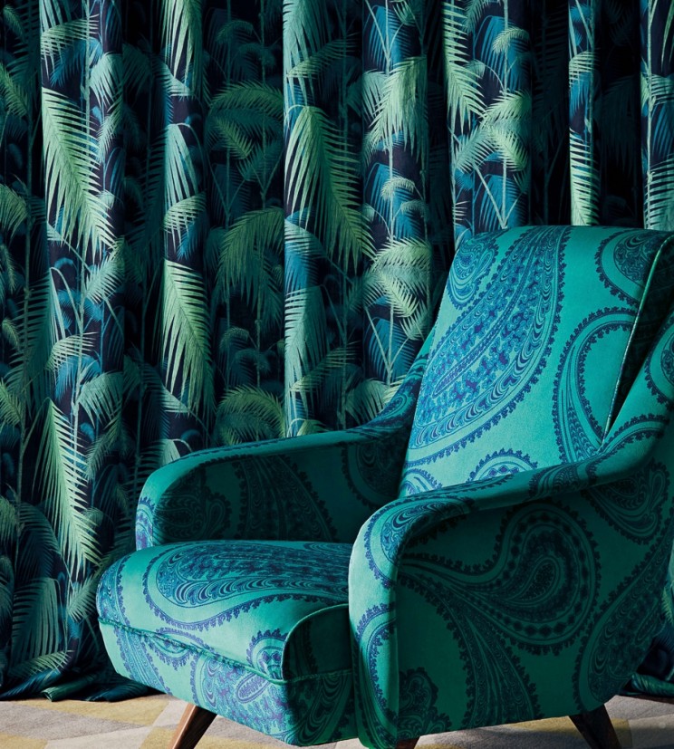 Cole and Son Palm Jungle Viridian Fabric