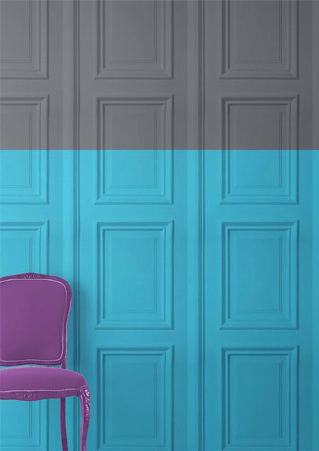 Young and Battaglia Grey & Turquoise Panelling Wallpaper