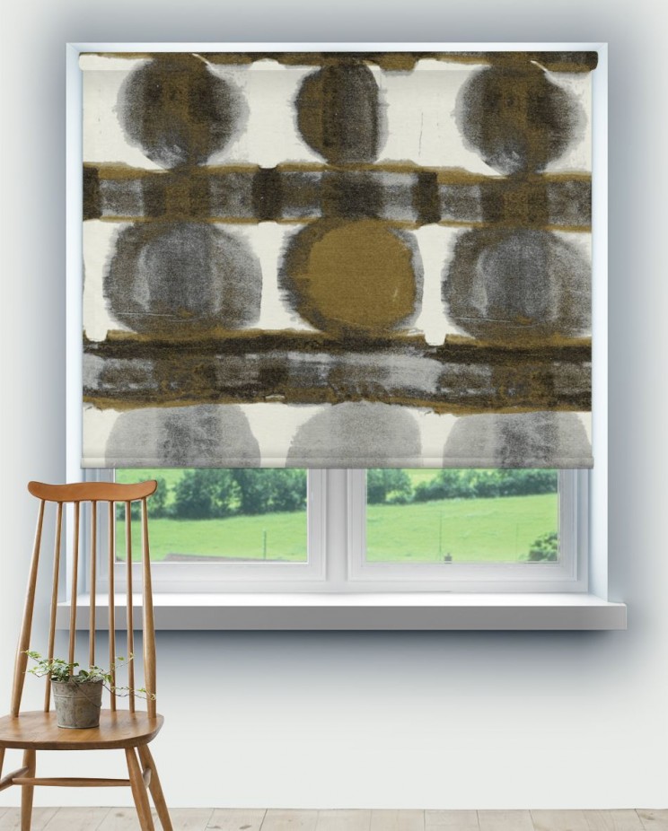 Roller Blinds Harlequin Delphis Charcoal/Gold Fabric 132877