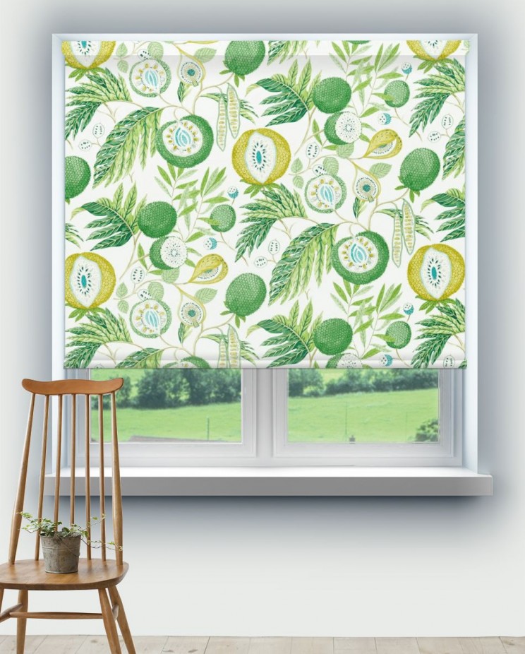 Roller Blinds Sanderson Jackfruit Botanical Green Fabric 226559