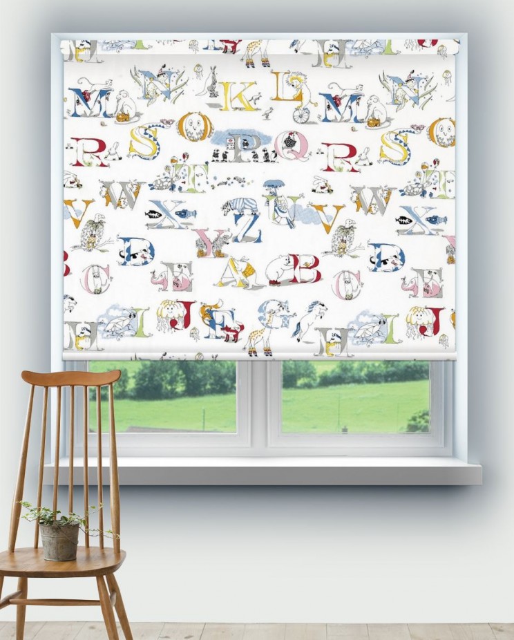Roller Blinds Sanderson Alphabet Zoo Embroidery Fabric 233924