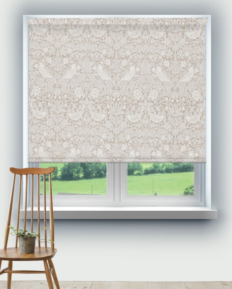 Roller Blinds Morris and Co Pure Strawberry Thief Embroidery Fabric 236071