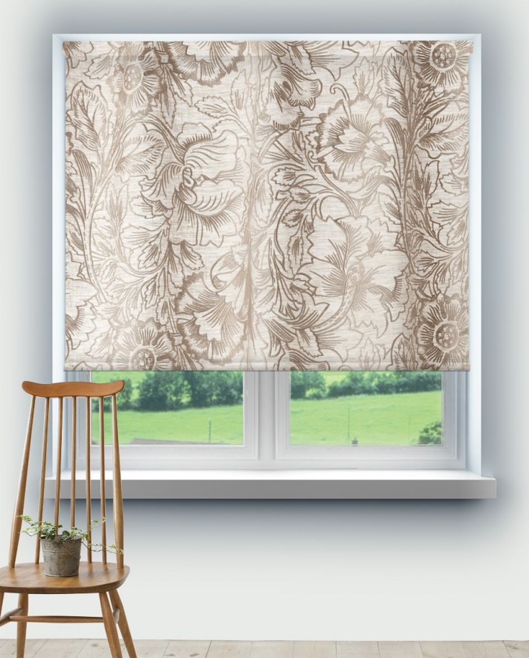 Roller Blinds Morris and Co Pure Poppy Embroidery Fabric 236081