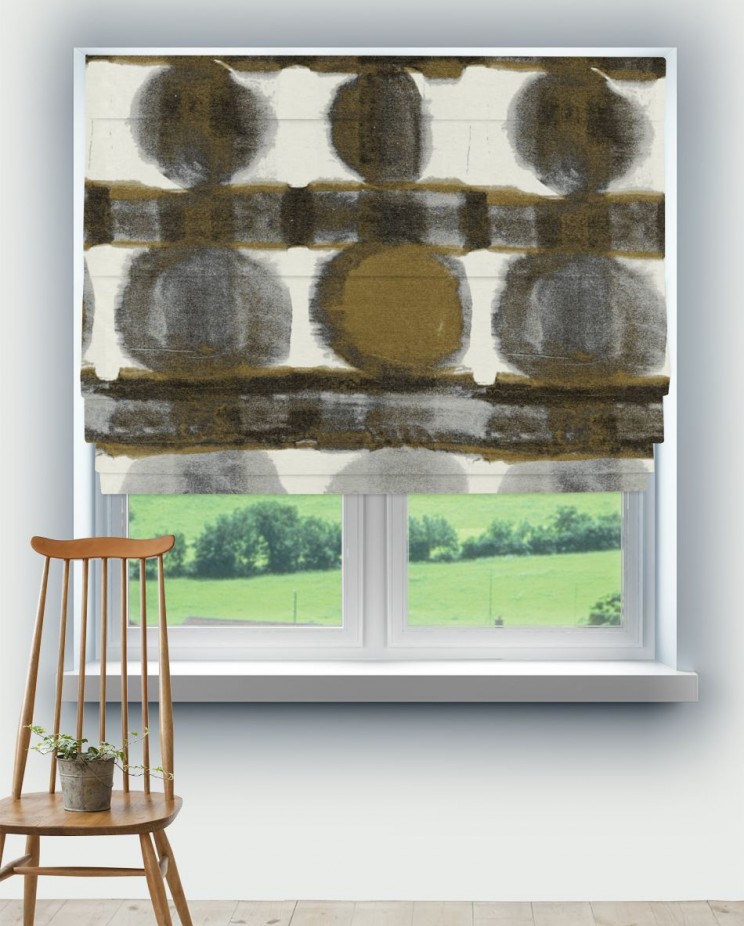 Roman Blinds Harlequin Delphis Charcoal/Gold Fabric 132877