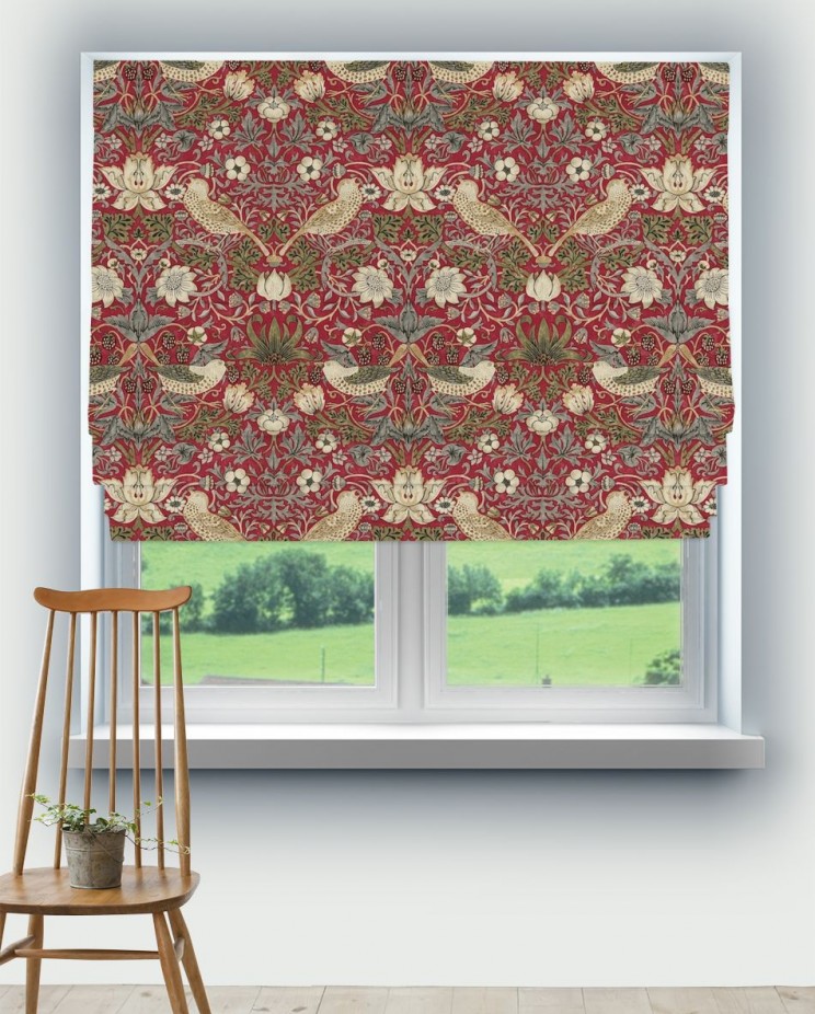 Roman Blinds Morris and Co Strawberry Thief Fabric 220312