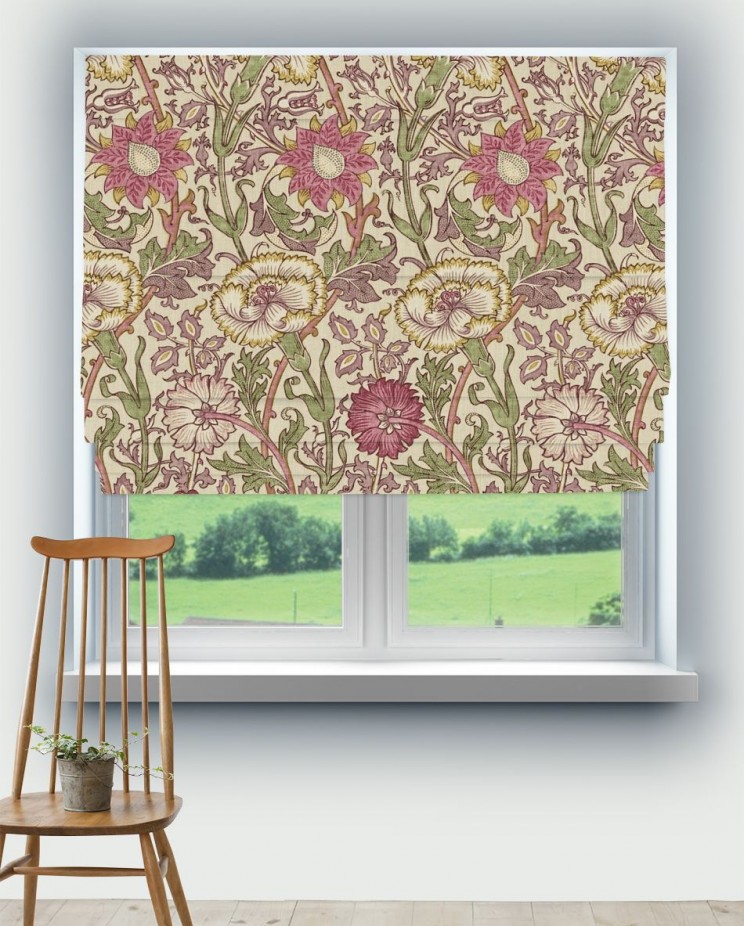 Roman Blinds Morris and Co Pink & Rose Fabric 222529