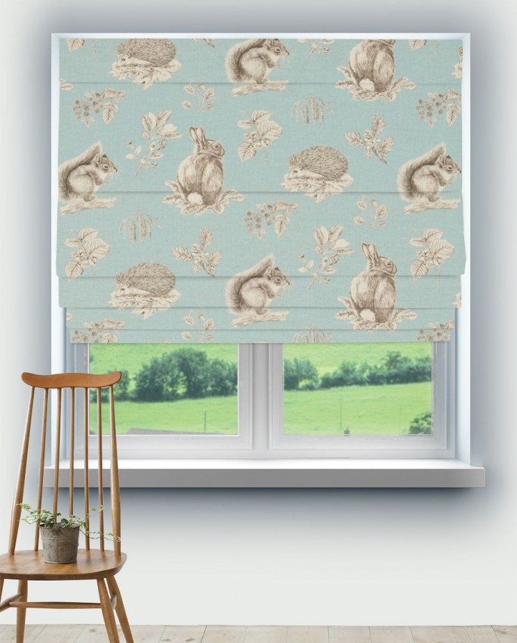 Roman Blinds Sanderson Squirrel & Hedgehog Fabric 225521