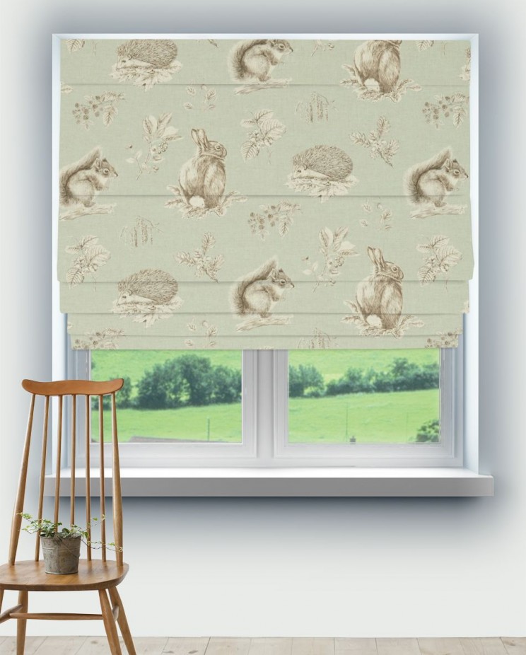 Roman Blinds Sanderson Squirrel & Hedgehog Fabric 225522