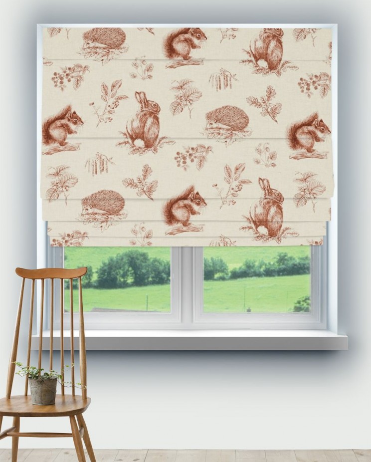 Roman Blinds Sanderson Squirrel & Hedgehog Fabric 225524