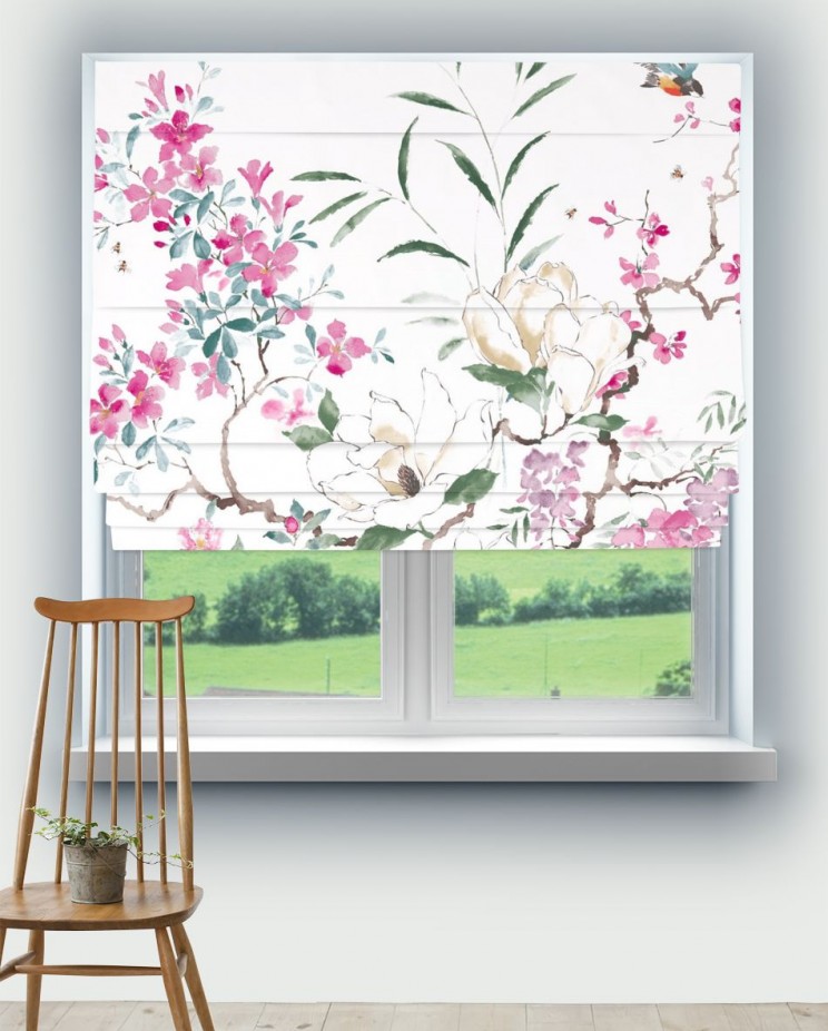 Roman Blinds Sanderson Magnolia & Blossom Fabric 226292