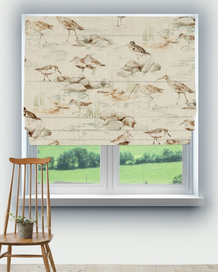 Roman Blinds Sanderson Estuary Birds Linen Fabric 226427