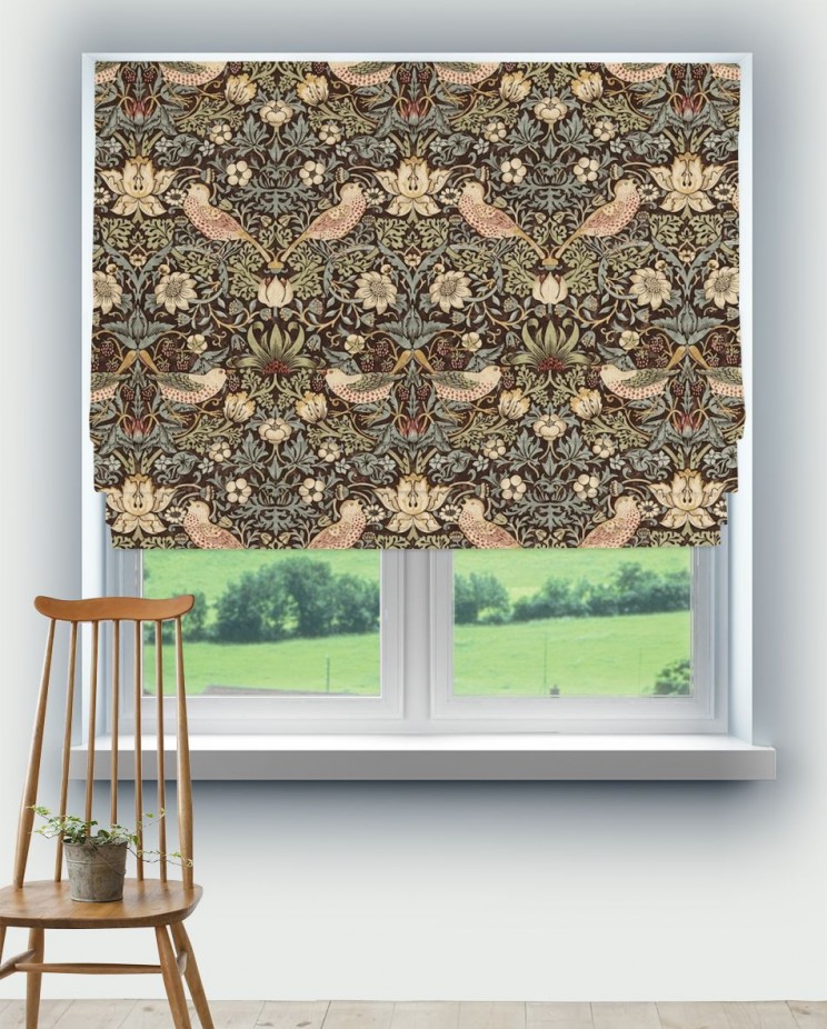 Roman Blinds Morris and Co Strawberry Thief Fabric 226465