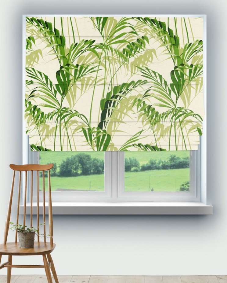 Roman Blinds Sanderson Palm House Botanical Green Fabric 226567