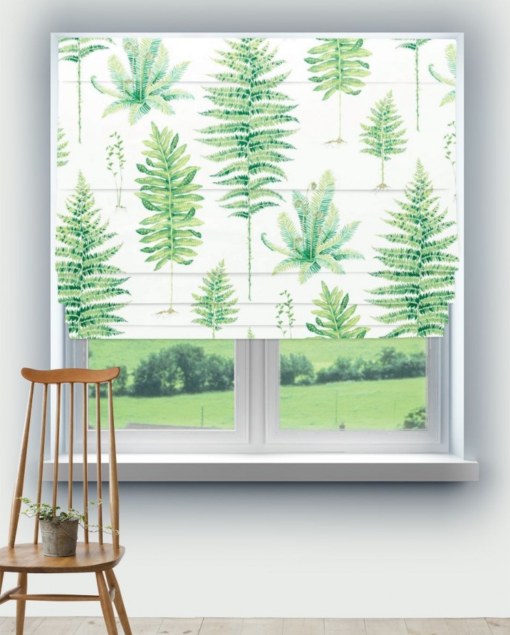 Roman Blinds Sanderson Fernery Botanical Green Fabric 226579