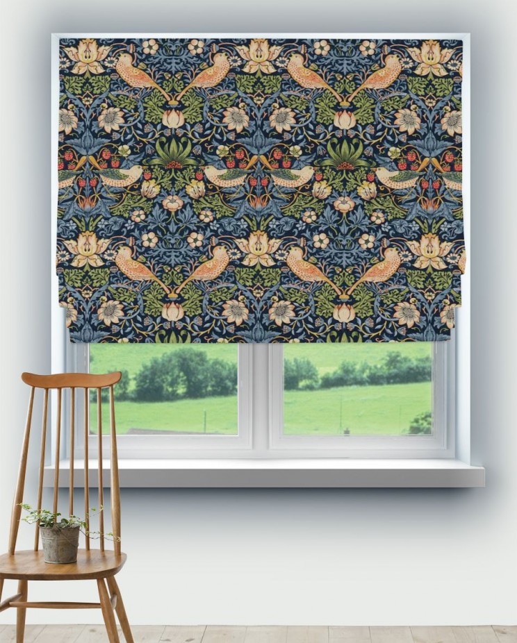 Roman Blinds Morris and Co Strawberry Thief Fabric 226685