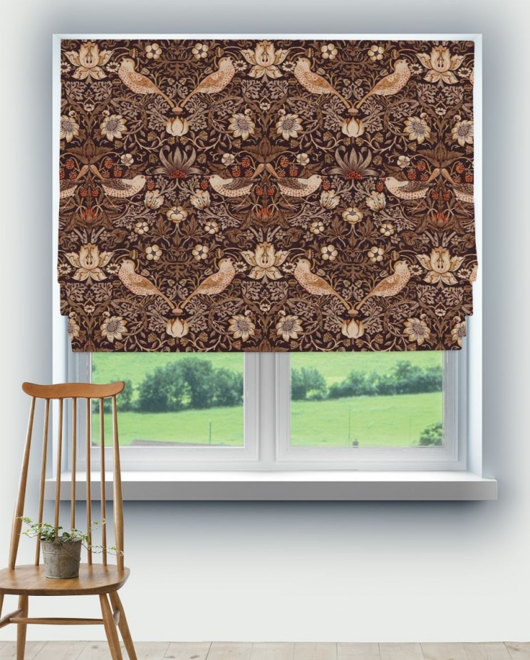 Roman Blinds Morris and Co Strawberry Thief Fabric 226701