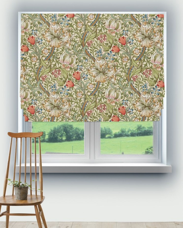 Roman Blinds Morris and Co Golden Lily Fabric 226702