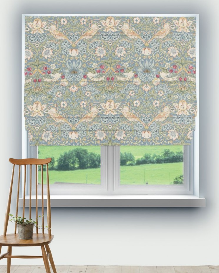Roman Blinds Morris and Co Strawberry Thief Fabric 226713