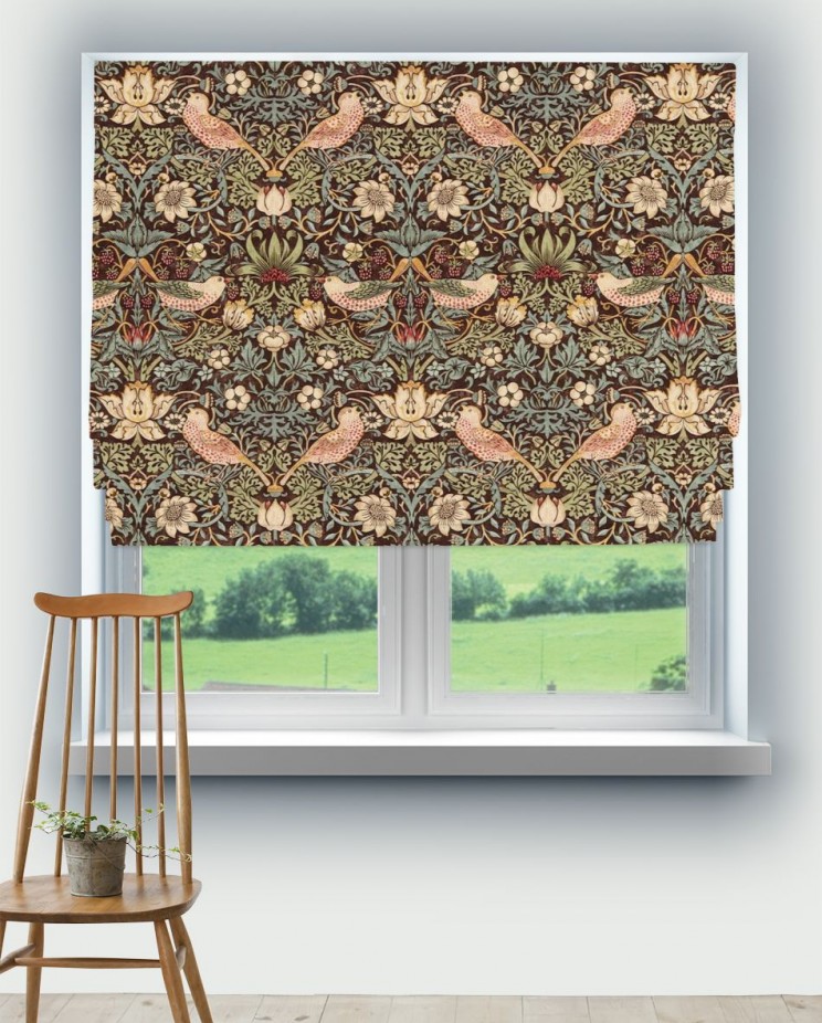 Roman Blinds Morris and Co Strawberry Thief Fabric 226719