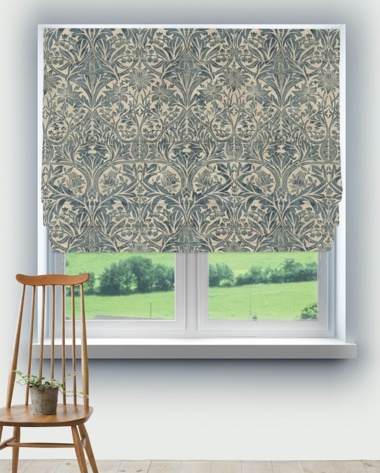Roman Blinds Morris and Co Bluebell Fabric 226721