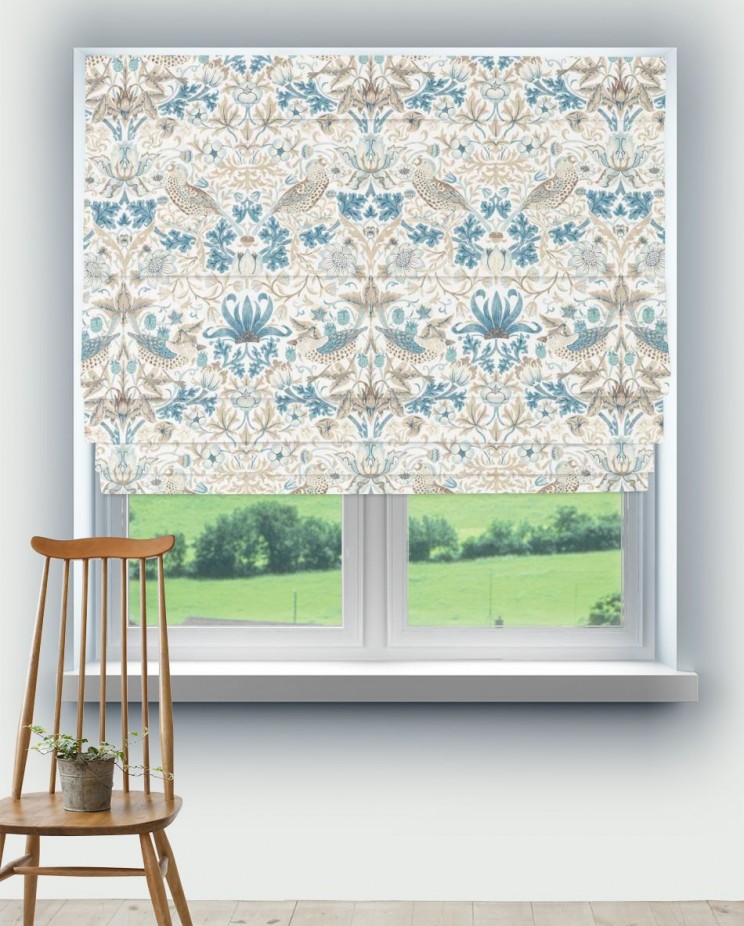 Roman Blinds Morris and Co Strawberry Thief Fabric 226917