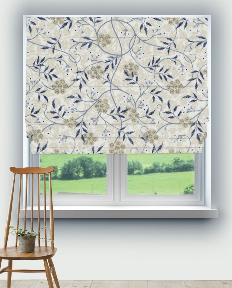 Roman Blinds Morris and Co Jasmine Embroidery Fabric 234553