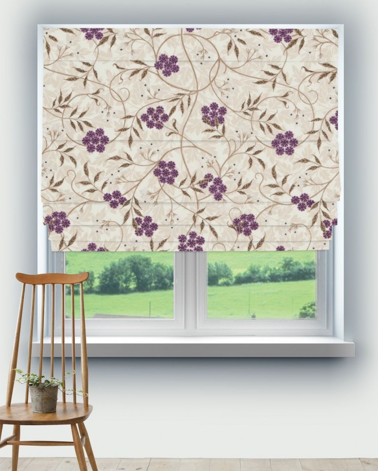 Roman Blinds Morris and Co Jasmine Embroidery Fabric 234554