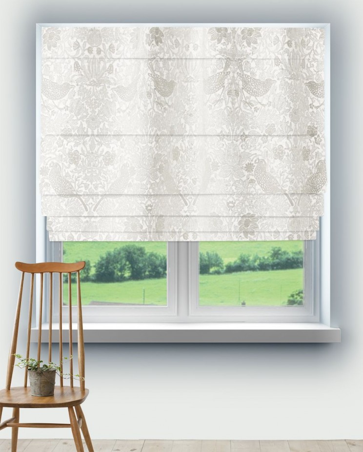 Roman Blinds Morris and Co Pure Strawberry Thief Embroidery Fabric 236072