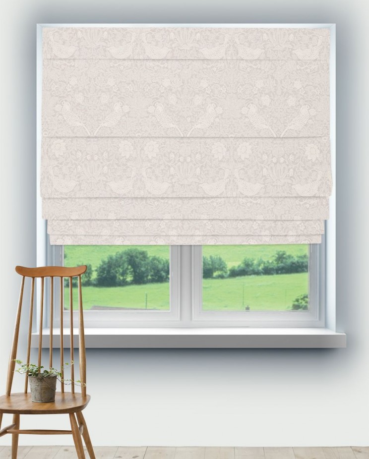 Roman Blinds Morris and Co Pure Strawberry Thief Embroidery Fabric 236073