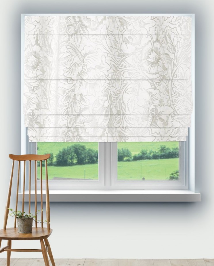 Roman Blinds Morris and Co Pure Poppy Embroidery Fabric 236080