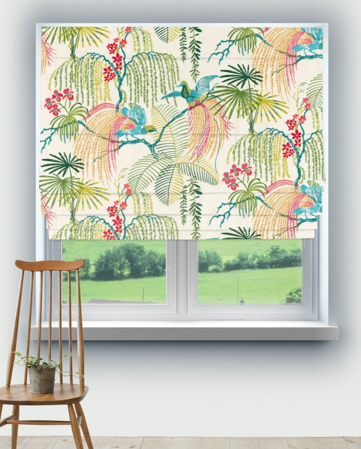 Roman Blinds Sanderson Rain Forest Embroidery Tropical Fabric 236777