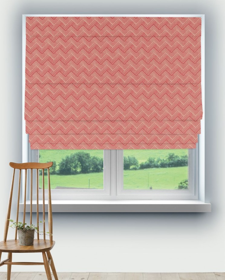 Roman Blinds Sanderson Nelson Bengal Red Fabric 236796